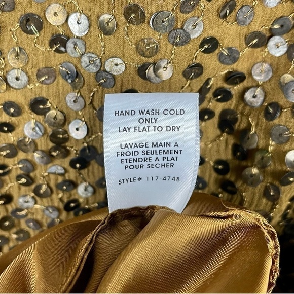 NANETTE LEPORE SEQUIN SILK DROP WAIST GATHERED PLEAT COCKTAIL DRESS - Picture 16 of 17